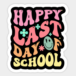 Groovy Happy Last Day of School Teacher Student Graduation Sticker